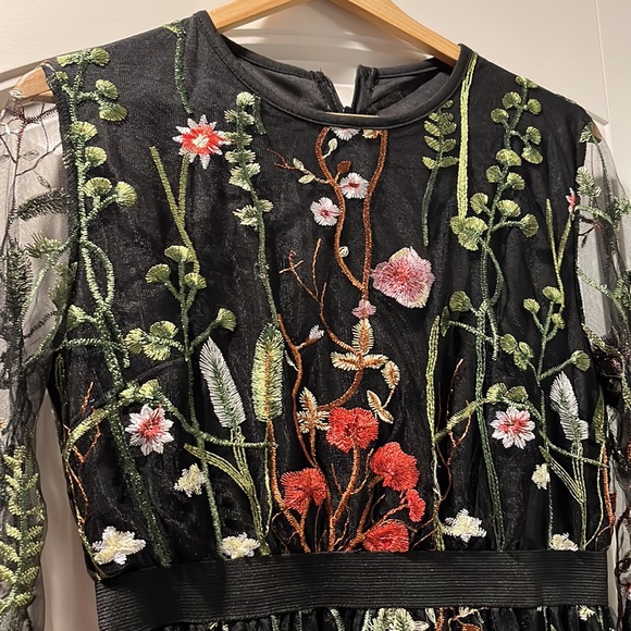 Floral Embroidered Mesh party dress 💐🌸🌷🌹🌻 - Picture 4 of 7